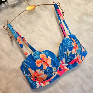Ardene Hawaiian Floral Sweetheart Padded Bikini Top